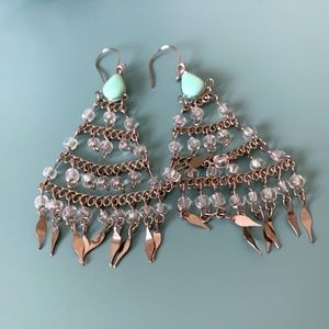 Turquoise & Silver Chandelier Earrings